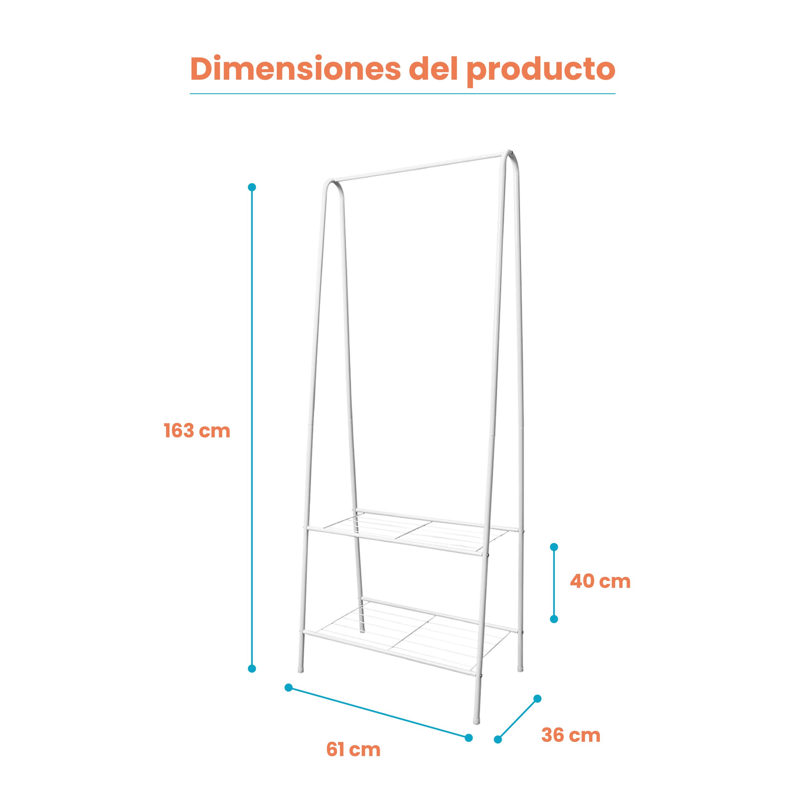 Rack Organizador de Ropa Armable 080Y Blanco - Imagen 5