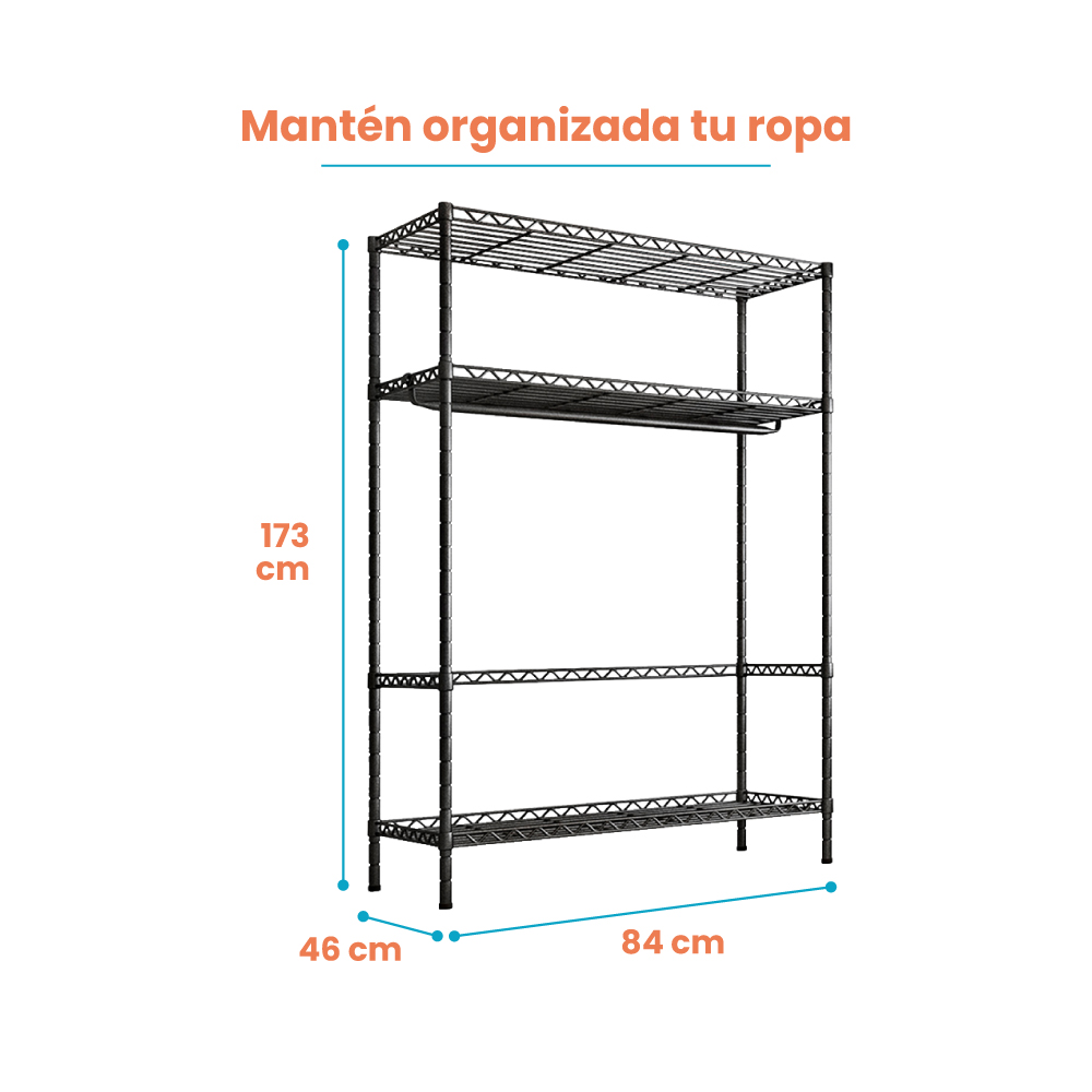 Closet Organizador Armable 9930 Negro - Imagen 3