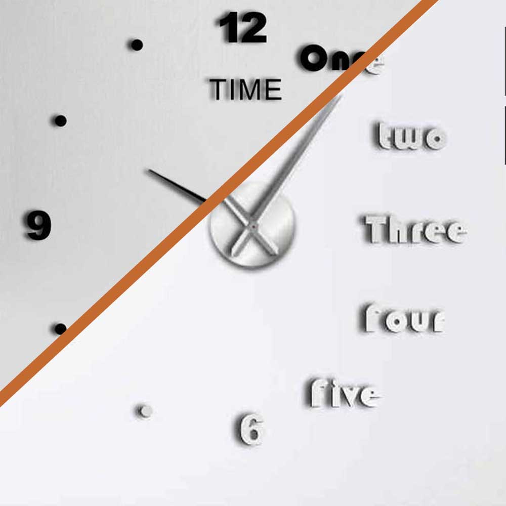 Reloj de Pared Moderno Gigante Hágalo Usted Mismo Números-Letras - Imagen 2