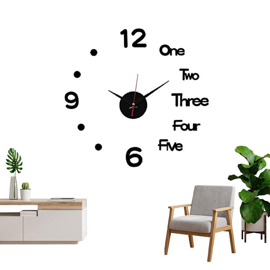 Reloj de Pared Moderno Gigante Hágalo Usted Mismo Números-Letras