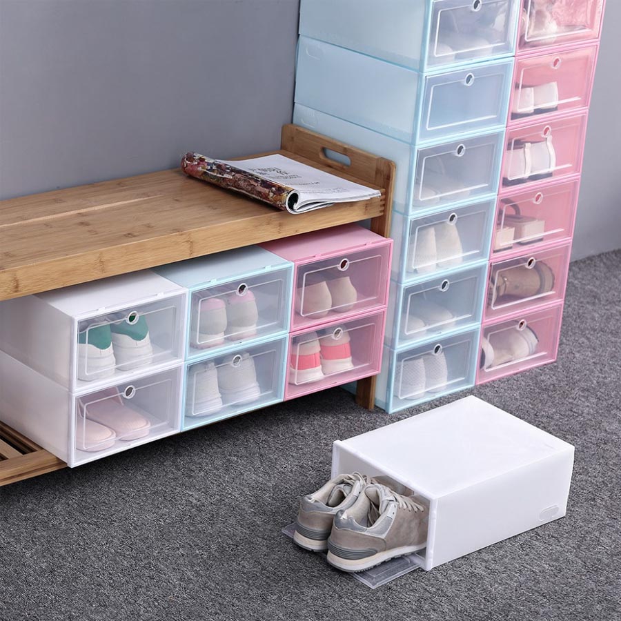 Caja zapatera apilable con tapa de plástico - Imagen 9