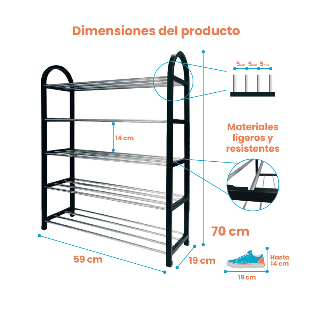 Mueble Zapatero Armable K575 Negro - Imagen 6