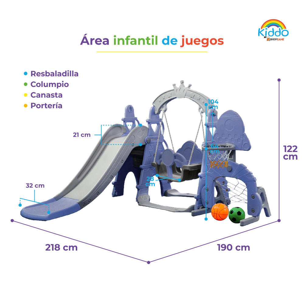 Resbaladilla y columpio infantil - Kiddo - Imagen 6