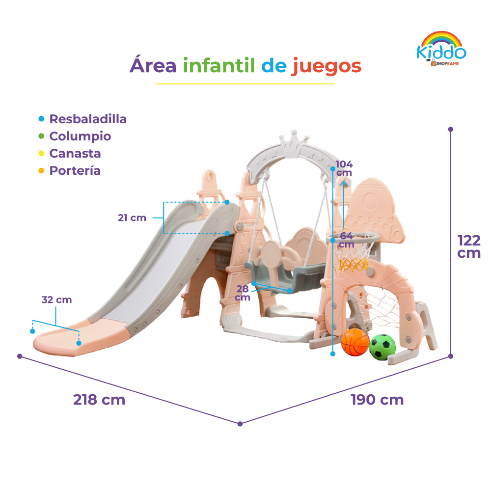 Resbaladilla y columpio infantil - Kiddo - Imagen 3