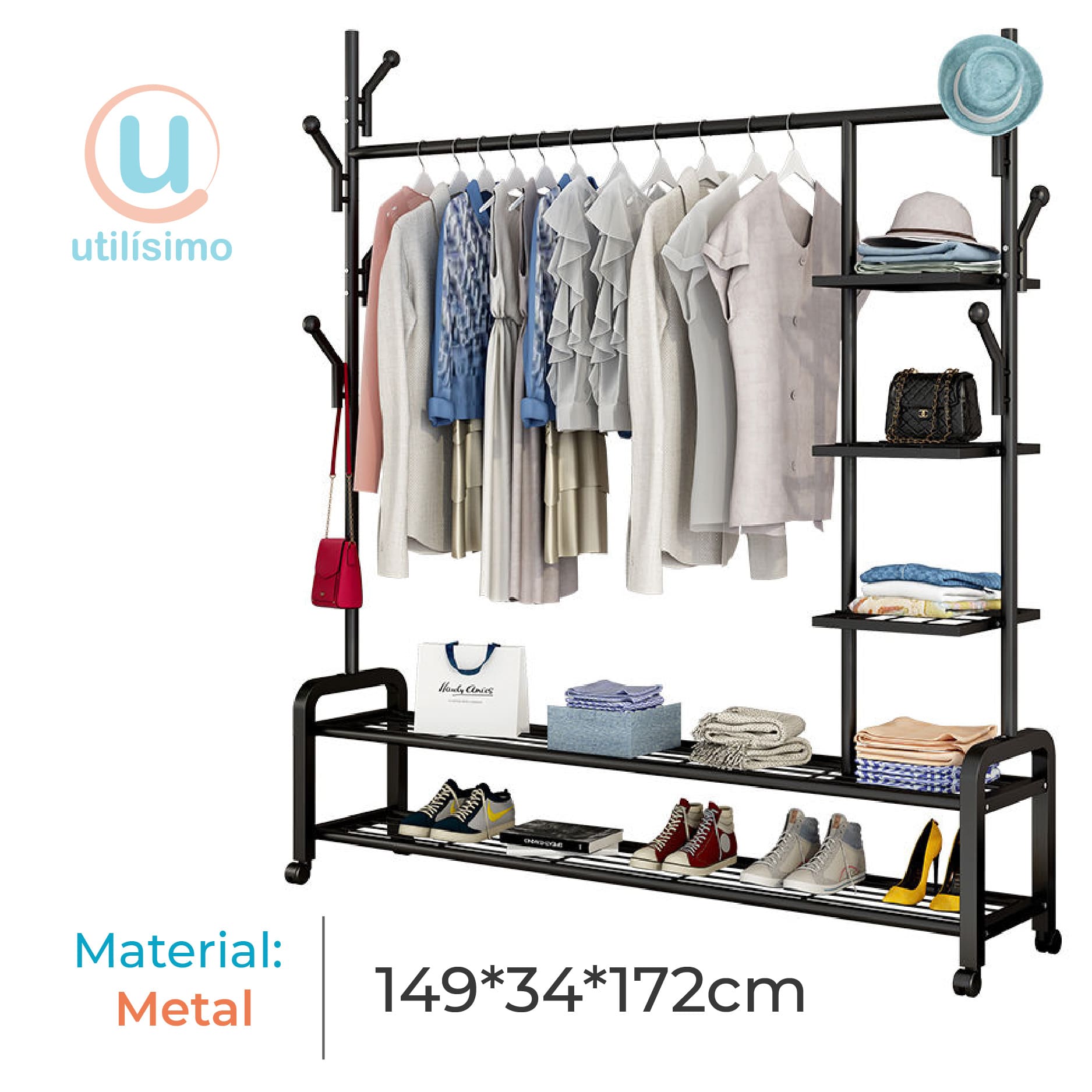 Estante Ropa L1217 Negro | utilísimo® - Imagen 3