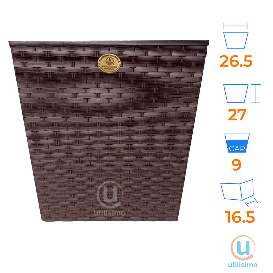 Cesto Papelero Tipo Rattan Cuadrado La Ardilla | utilísimo® - Imagen 3