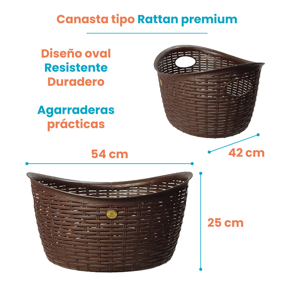 Canasta Tipo Rattan Oval La Ardilla | utilísimo® - Imagen 2