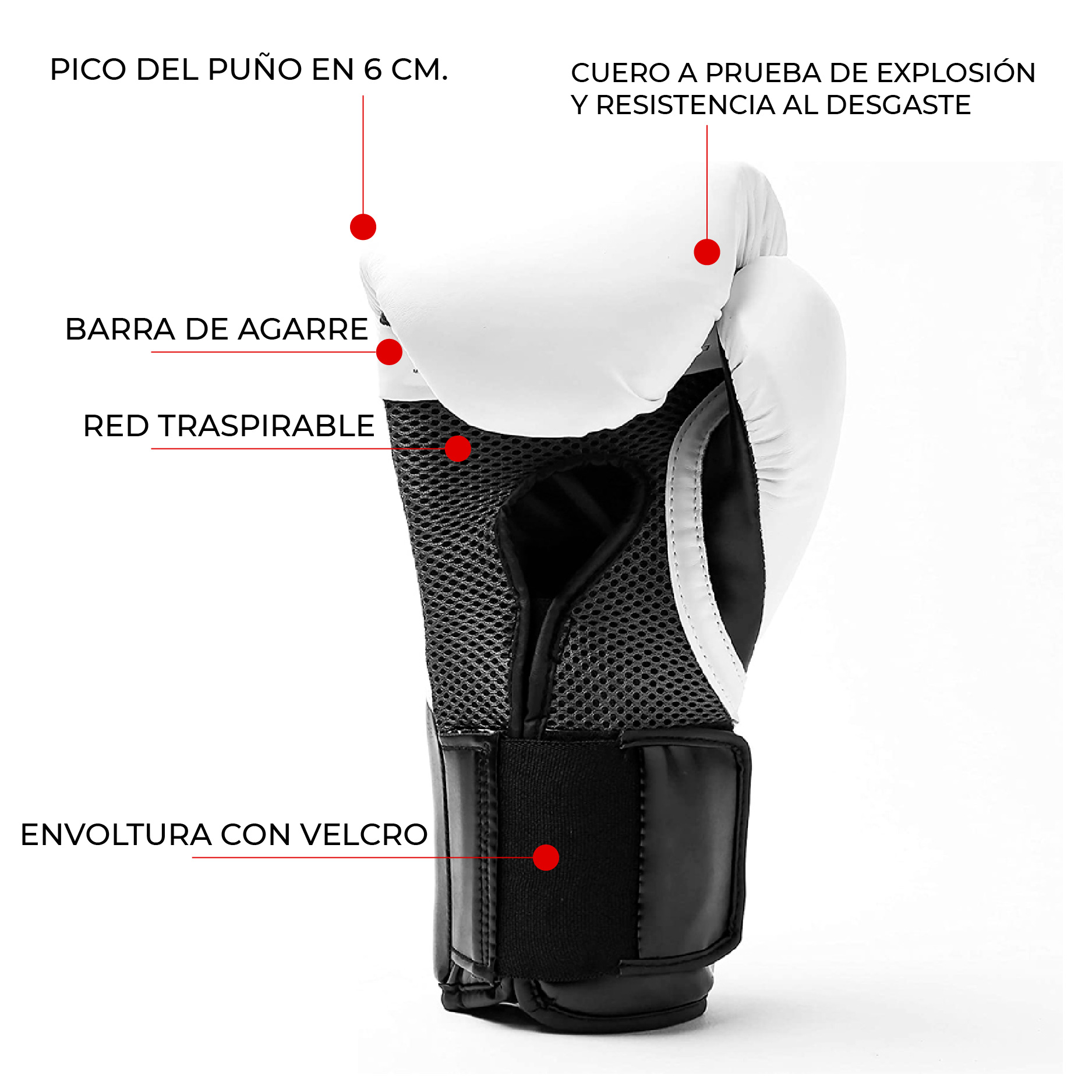 Guantes de boxeo kick boxing para entrenamiento - ENDEAVOR - Imagen 9