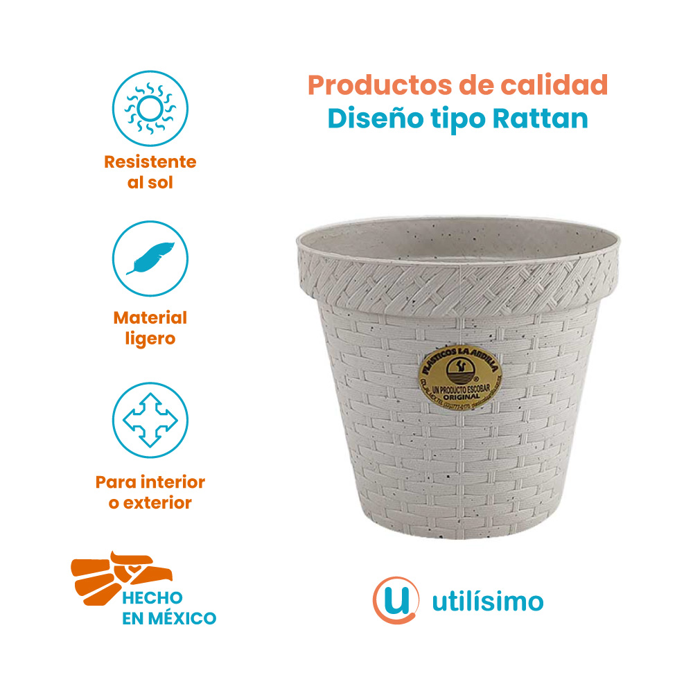 MACETA TIPO RATTAN REDONDA D12 LA ARDILLA | utilísimo® - Imagen 4