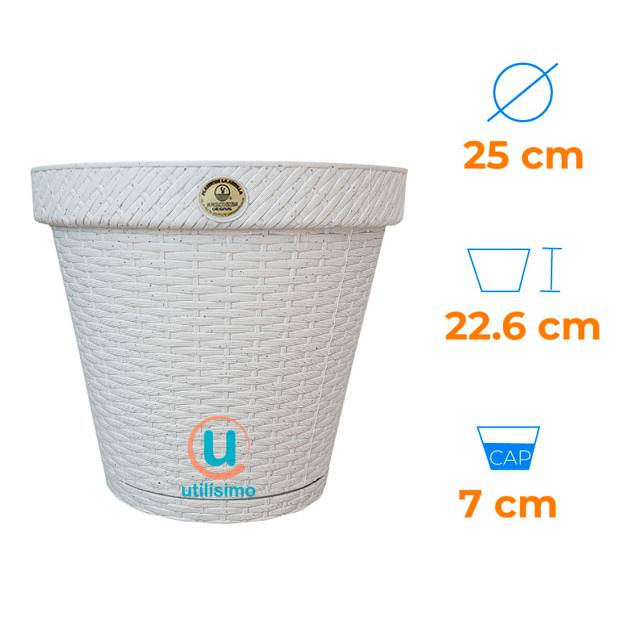MACETA TIPO RATTAN REDONDA D25 LA ARDILLA | utilísimo® - Imagen 5