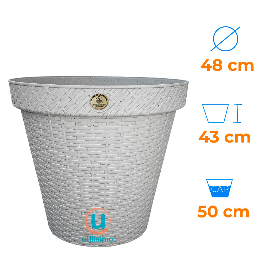 MACETA TIPO RATTAN REDONDA D48 LA ARDILLA | utilísimo® - Imagen 4