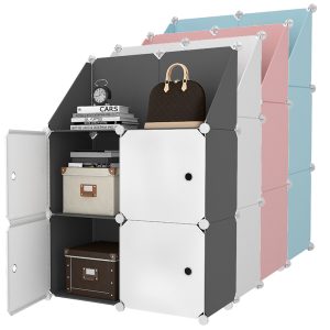 Gabinete organizador plástico 4 cubos mueble modular
