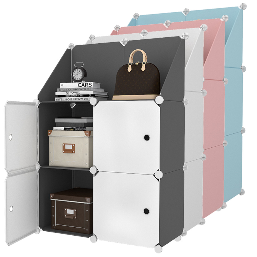 Gabinete organizador plástico 4 cubos mueble modular