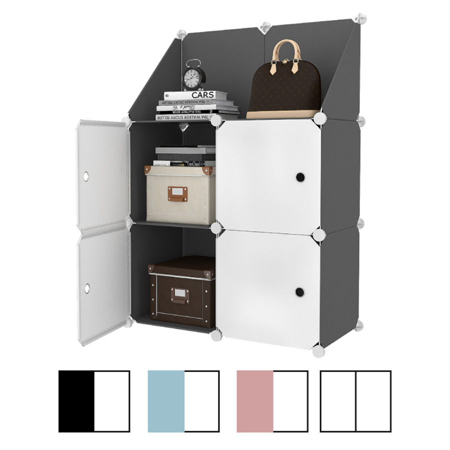 Gabinete organizador plástico 4 cubos mueble modular - Imagen 2