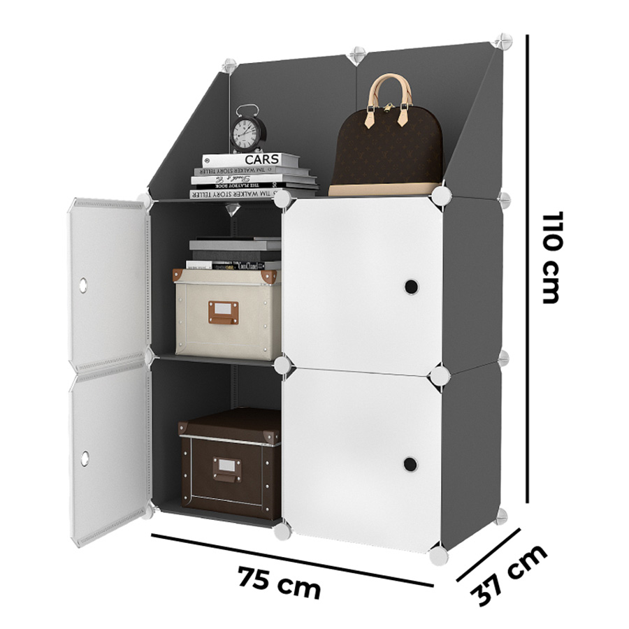 Gabinete organizador plástico 4 cubos mueble modular - Imagen 3