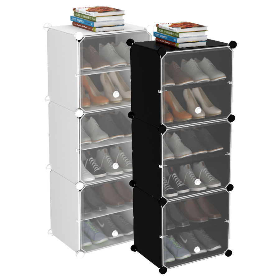 Zapatero organizador plástico 12 pares mueble modular