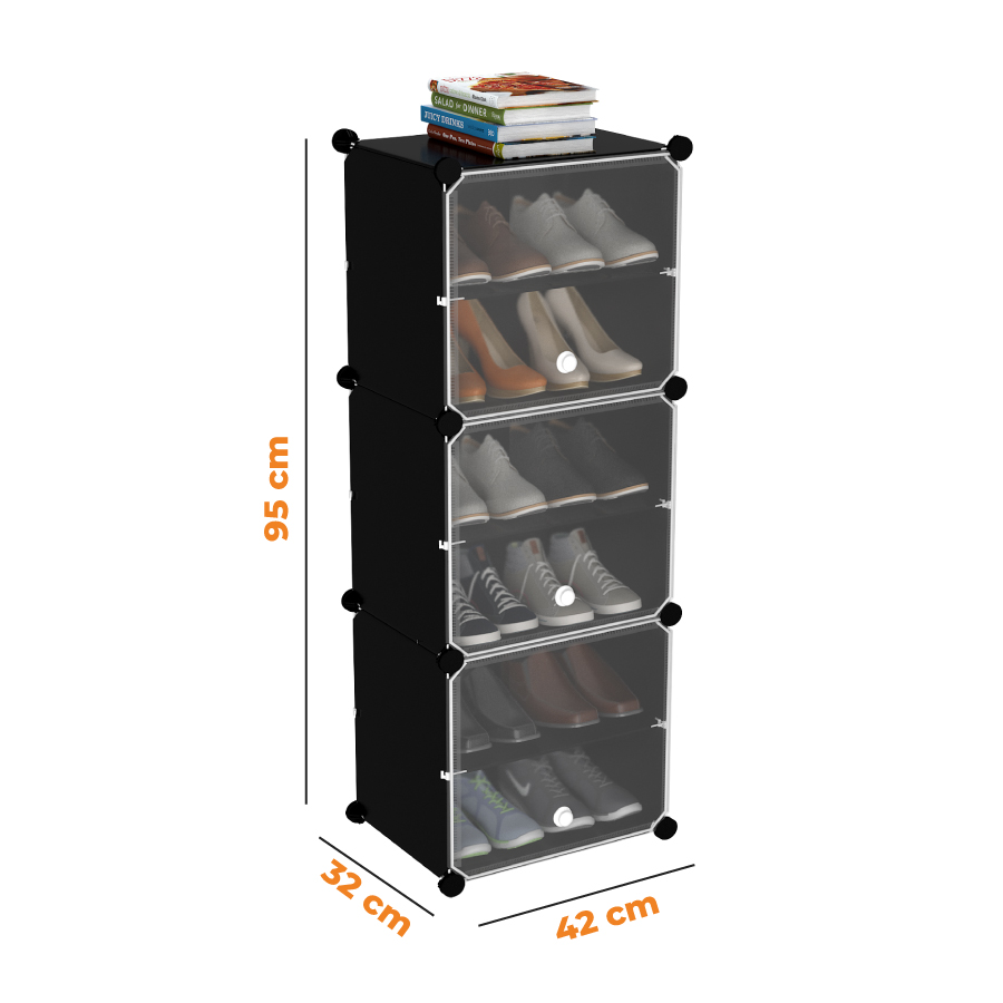 Zapatero organizador plástico 12 pares mueble modular - Imagen 4