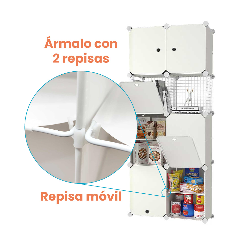 Gabinete Organizador Plástico Metálico 8 cubos | Utilísimo® - Imagen 5