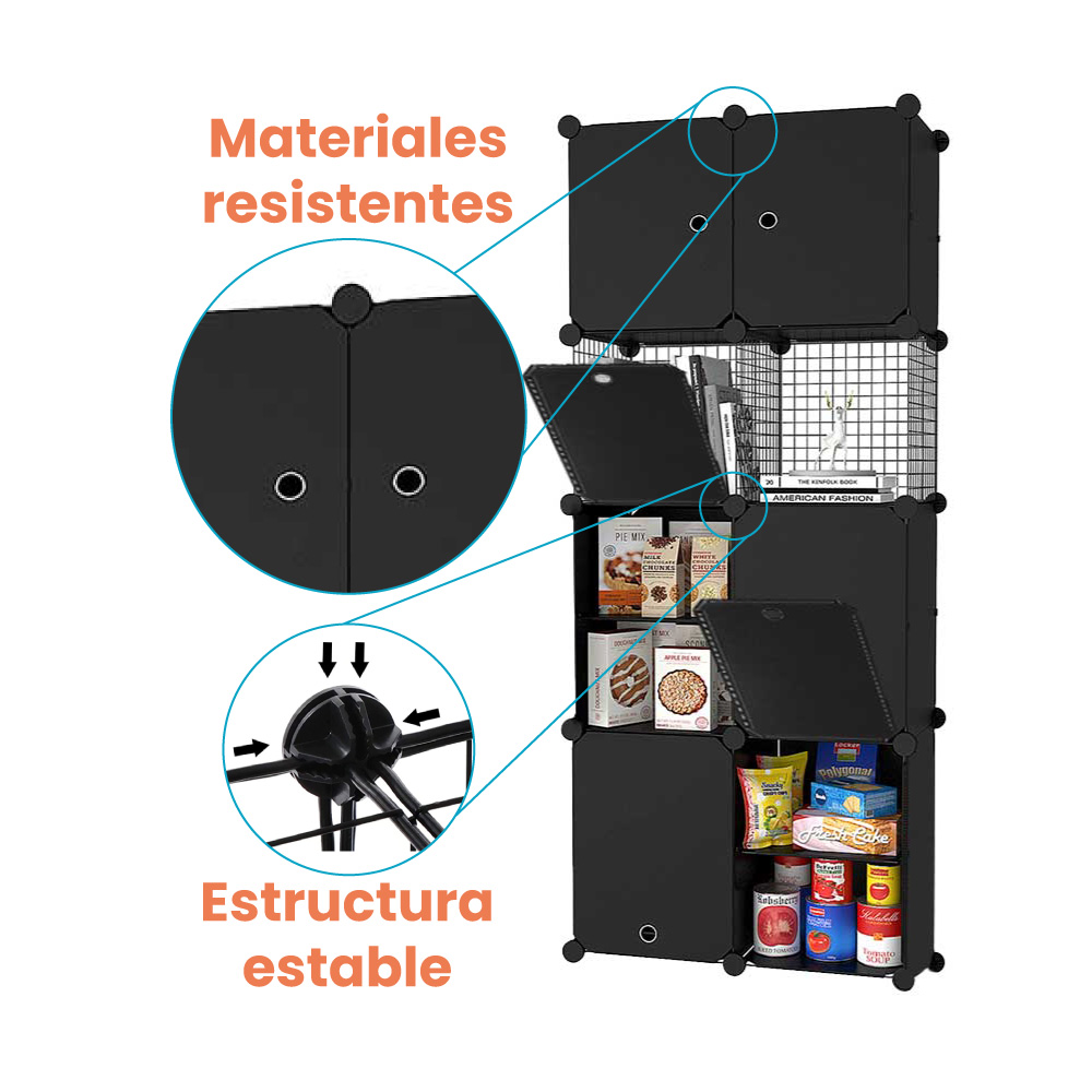 Gabinete Organizador Plástico Metálico 8 cubos | Utilísimo® - Imagen 6