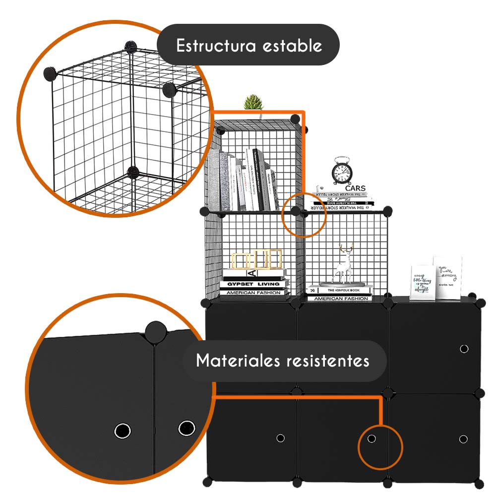 Gabinete Organizador Plástico Metálico 9 cubos | Utilísimo® - Imagen 5
