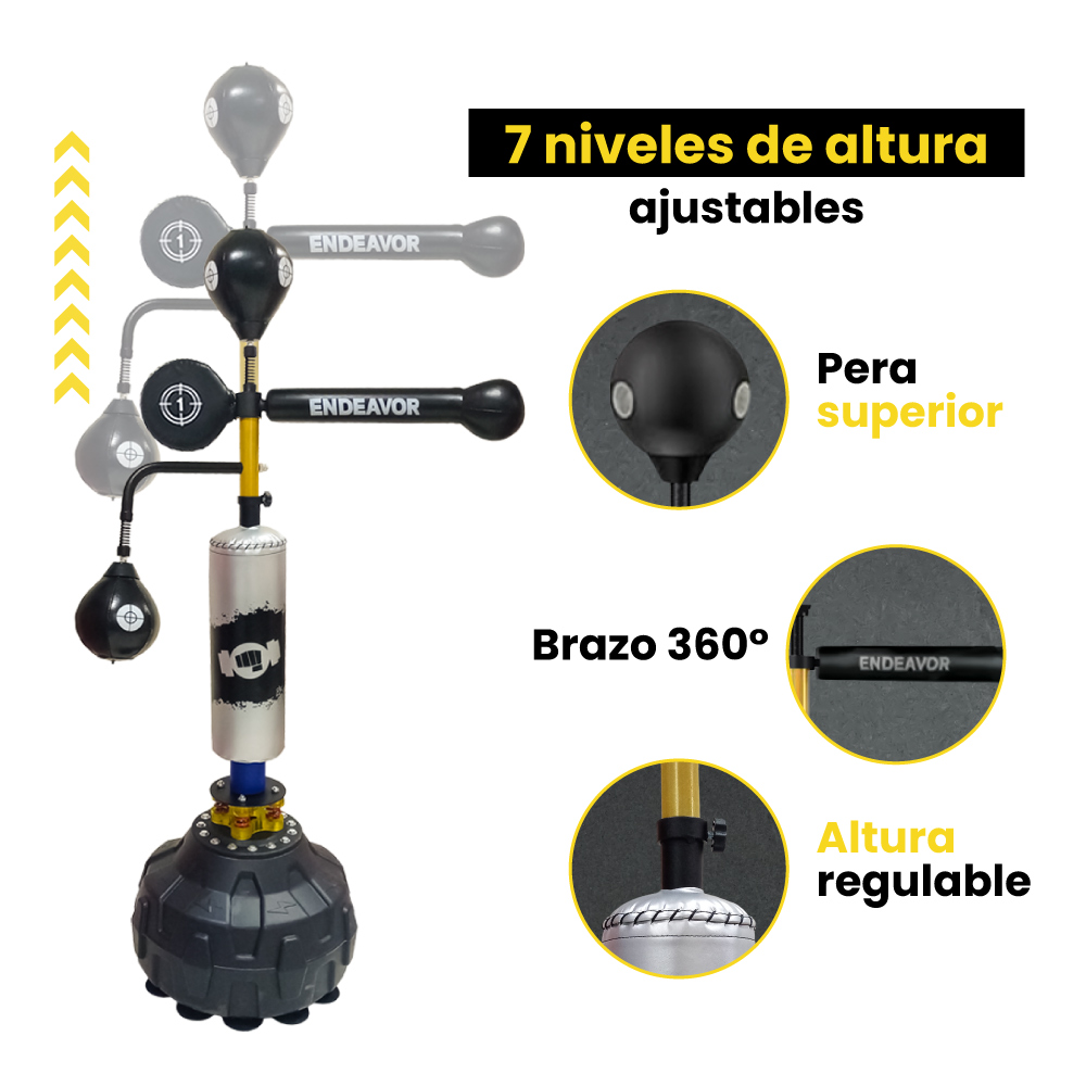 Costal de piso boxeo multiobjetivo brazo 360 y peras - ENDEAVOR - Imagen 5