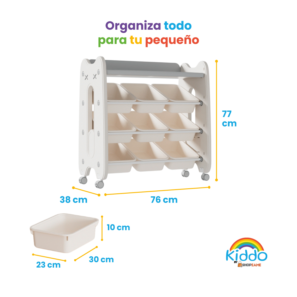 Juguetero organizador 9 cajones montessori - Kiddo - Imagen 3