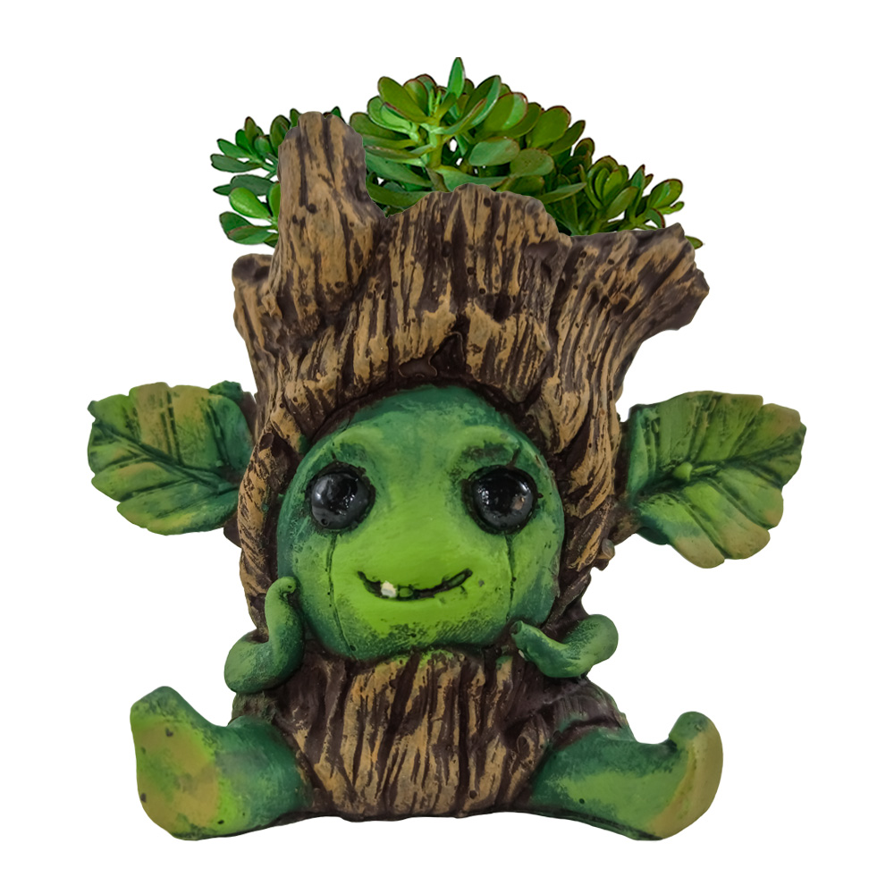 Maceta Artesanal Decorativa Animales Místicos Resina - Imagen 2