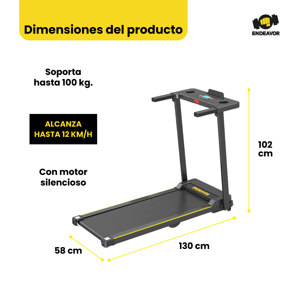 Caminadora eléctrica plegable 2.0HP 10km/h - ENDEAVOR - Imagen 4