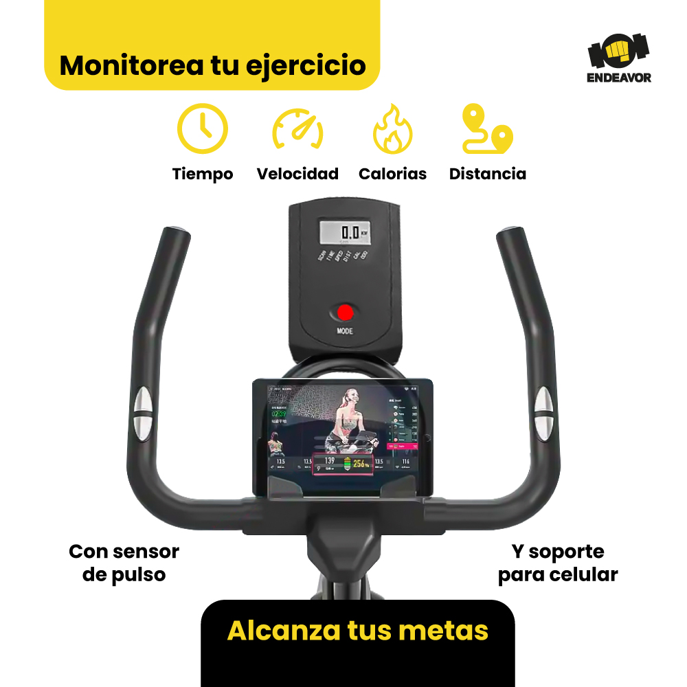 Bicicleta spinning fija disco fricción 6kg - ENDEAVOR - Imagen 4
