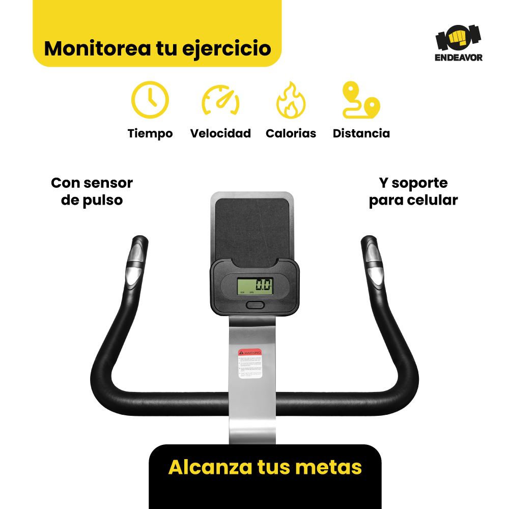 Bicicleta spinning fija disco magnético 6kg - ENDEAVOR - Imagen 3