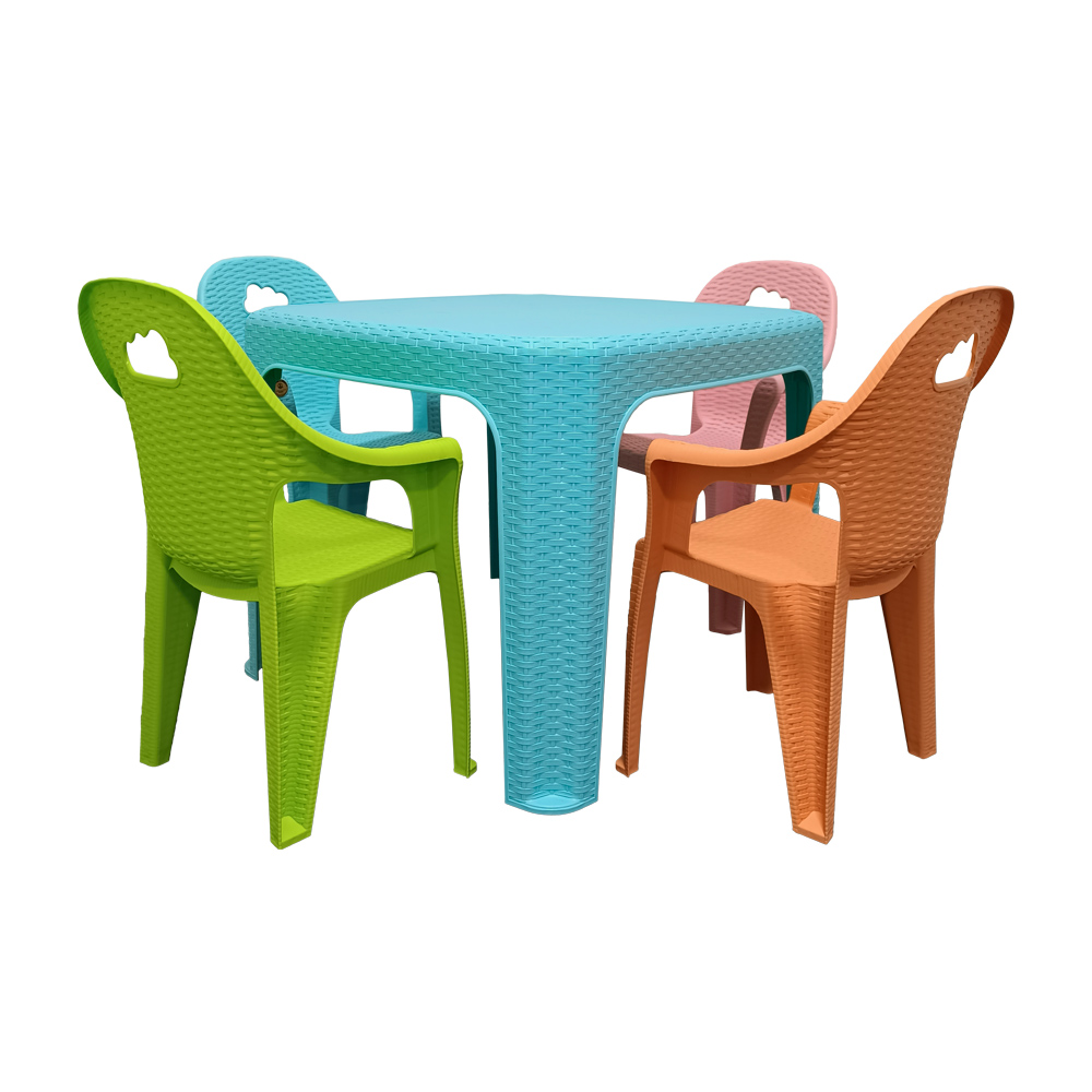 Kit Mesa Cuadrada con 4 Sillas tipo Rattan - Imagen 3