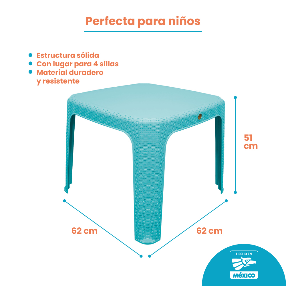 Mesa Infantil Plástico Estilo Rattan | Utilísimo® - Imagen 4