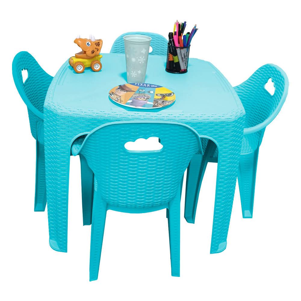 Mesa Infantil Plástico Estilo Rattan | Utilísimo® - Imagen 5