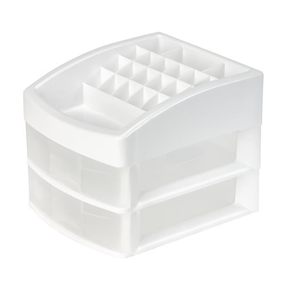 Organizador Cosmetiquera Maquillaje 2 Cajones Transparente