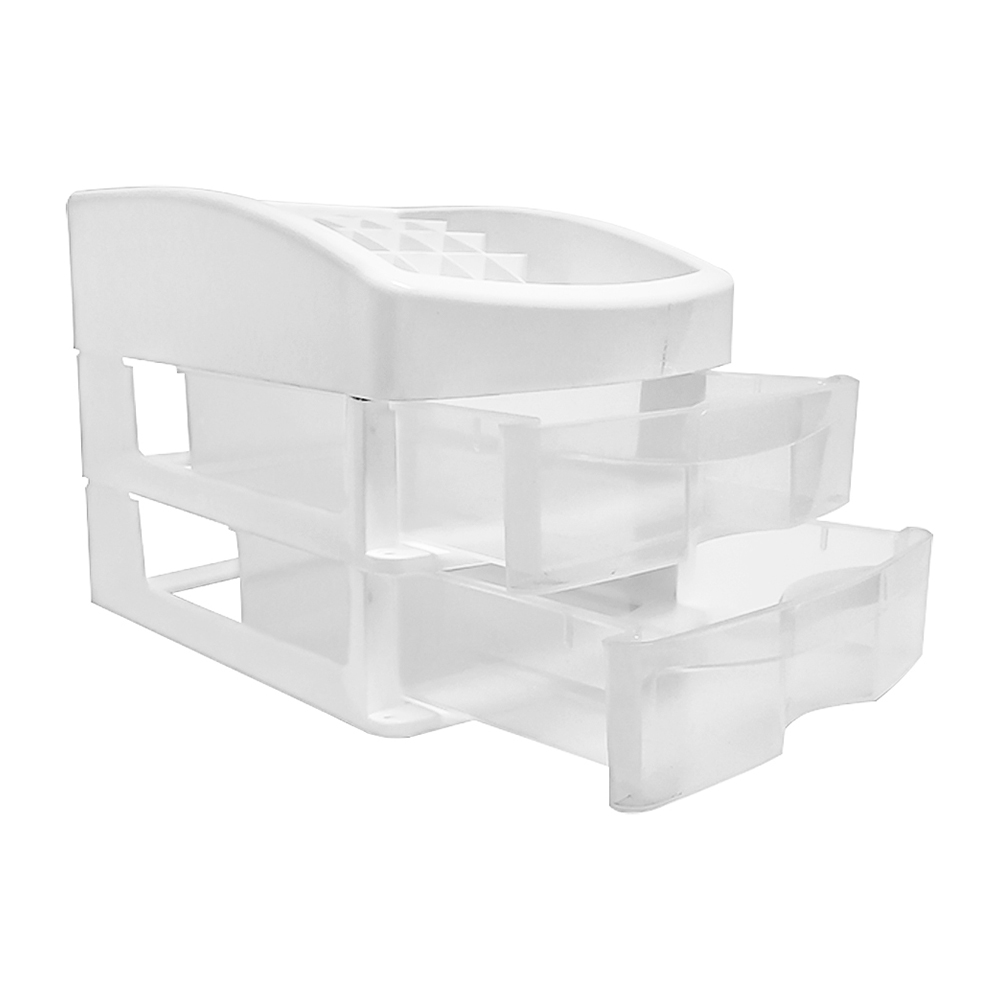 Organizador Cosmetiquera Maquillaje 2 Cajones Transparente - Imagen 3