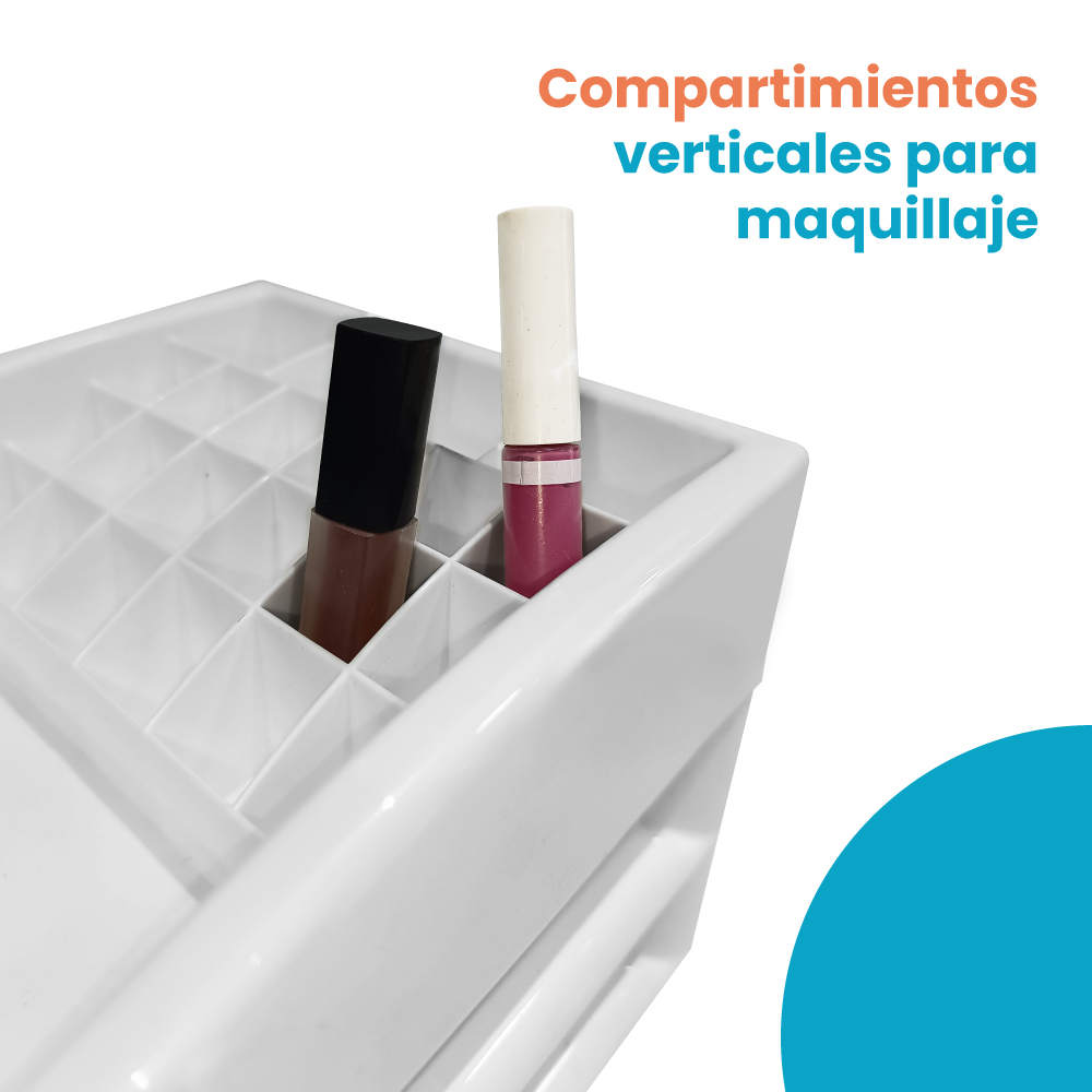 Organizador Cosmetiquera Maquillaje 2 Cajones Transparente - Imagen 6