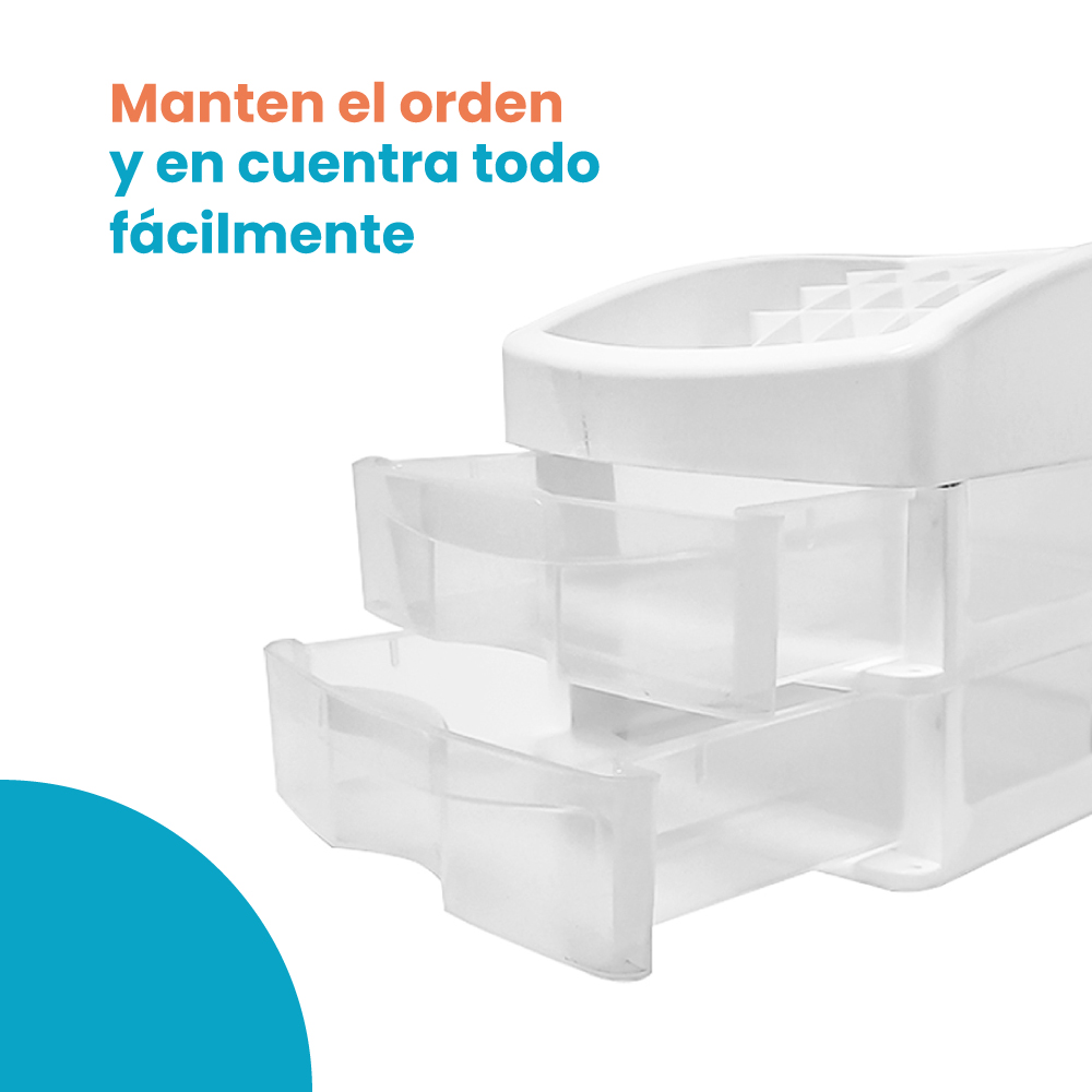 Organizador Cosmetiquera Maquillaje 2 Cajones Transparente - Imagen 7