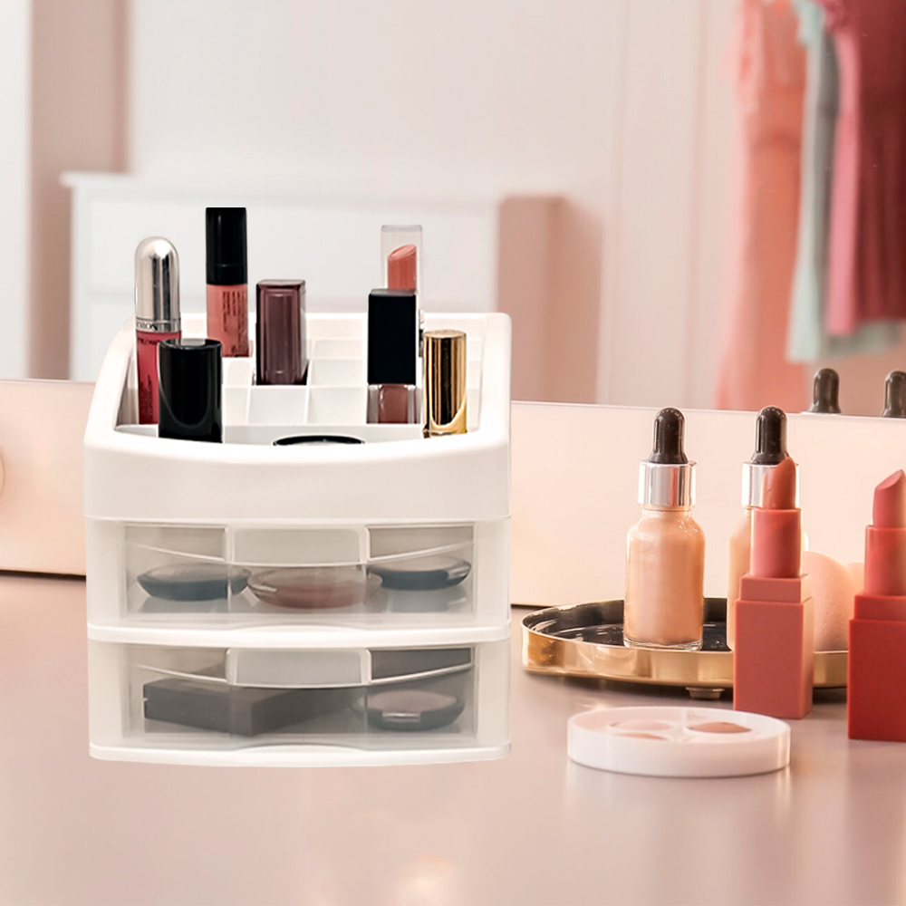 Organizador Cosmetiquera Maquillaje 2 Cajones Transparente - Imagen 8
