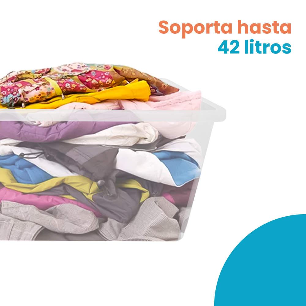 Caja Organizadora 42L Transparente Tapa Broches - Imagen 7