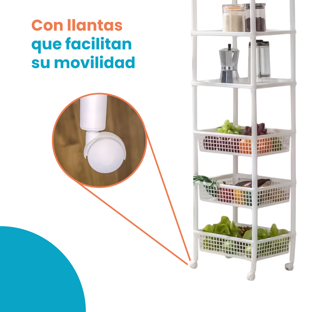 Rack Organizador Multiusos 3 Cestas 3 Charolas - Imagen 7