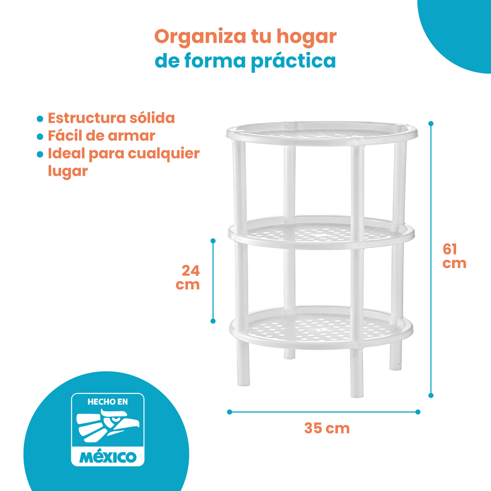 Estante Organizador Rack 3 Niveles Redondo - Imagen 6