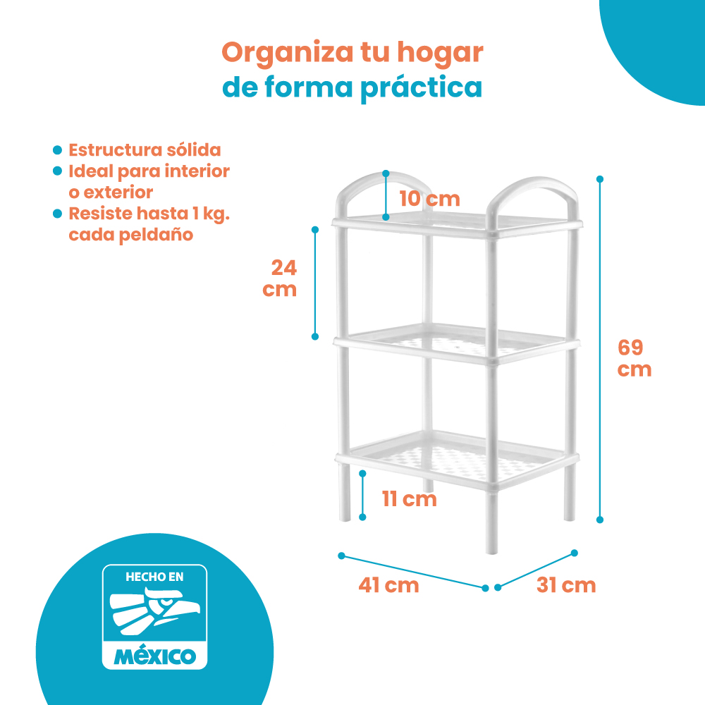 Estante Organizador Rack de 3 Charolas Rectangular - Imagen 5