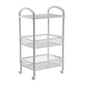 Organizador Multiusos Rack Carrito 1 Charola 2 Cestas Rectangular