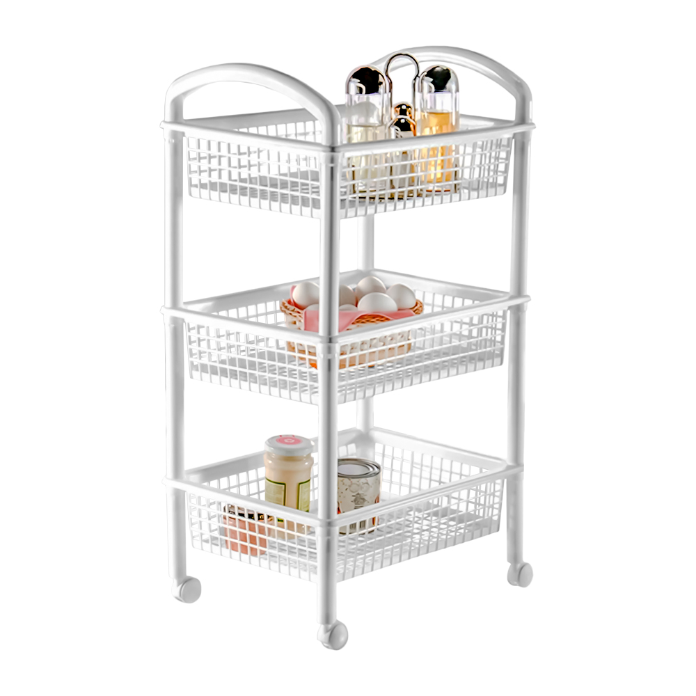 Organizador Multiusos Rack Carrito 3 Cestas Rectangular