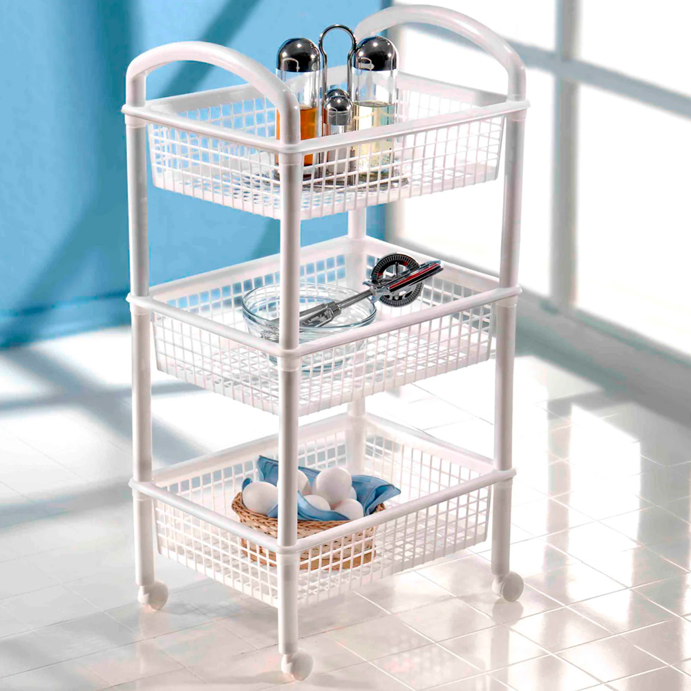 Organizador Multiusos Rack Carrito 3 Cestas Rectangular - Imagen 8