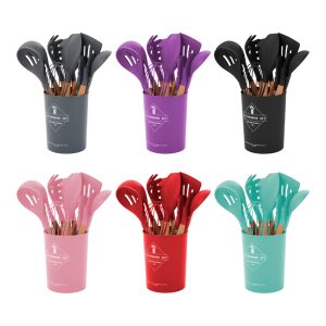 Set de utensilios para cocina silicón 12 piezas antiadherente