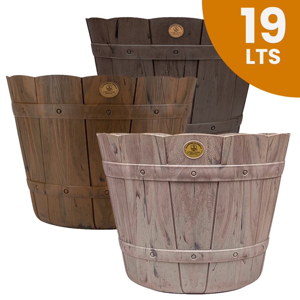 Maceta Tipo Madera para Interiores y Exteriores 19 Lts