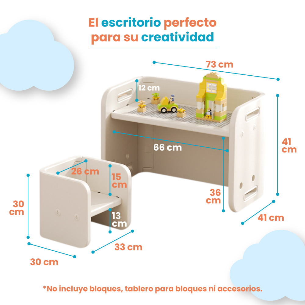 Escritorio y silla infantil montessori - Kiddo - Imagen 2