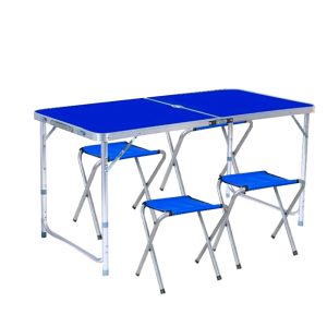 Mesa de aluminio plegable tipo maletin con 4 bancos