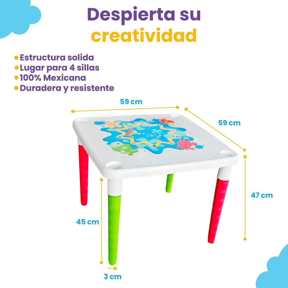 Mesa infantil plástico con diseño - Imagen 3